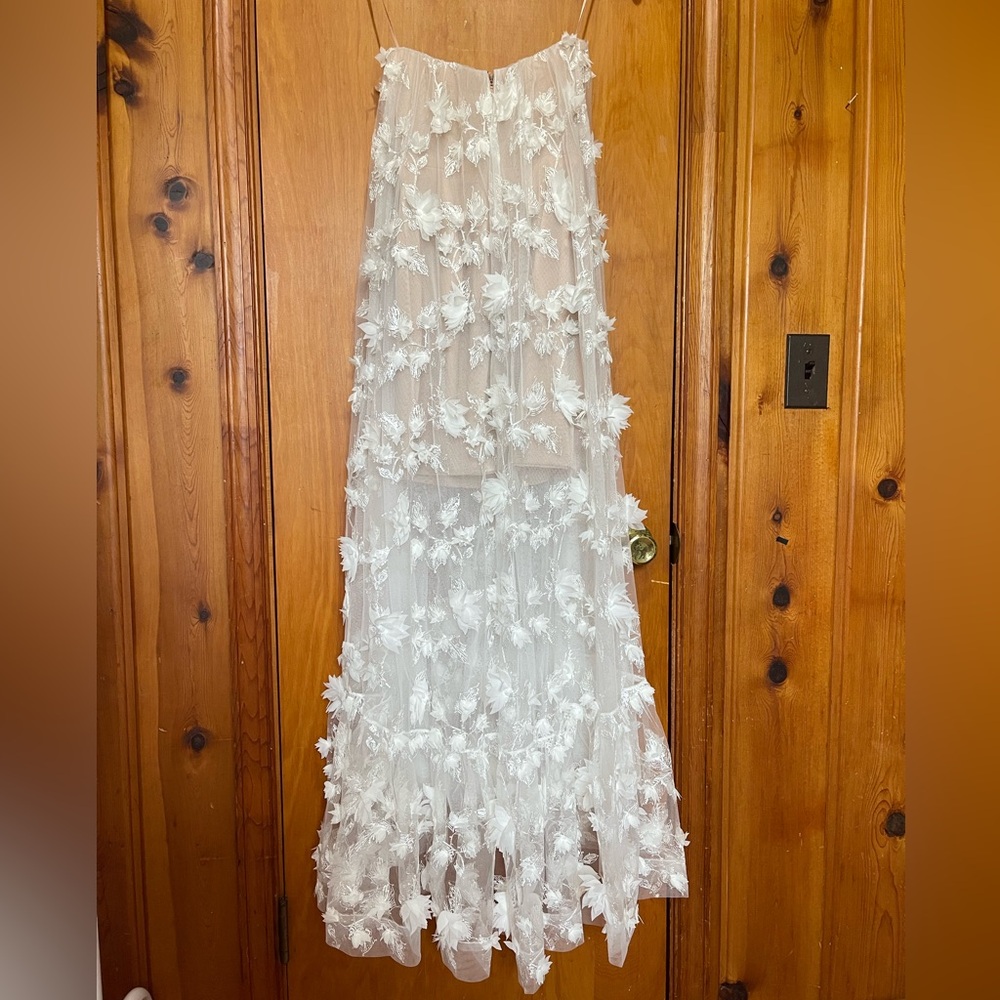 NWT Helsi Anthropologie Size XS Athena White Floral Strapless Midi Dress - Picture 4 of 11